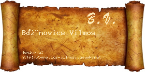 Bánovics Vilmos névjegykártya