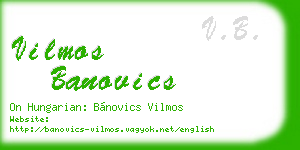 vilmos banovics business card